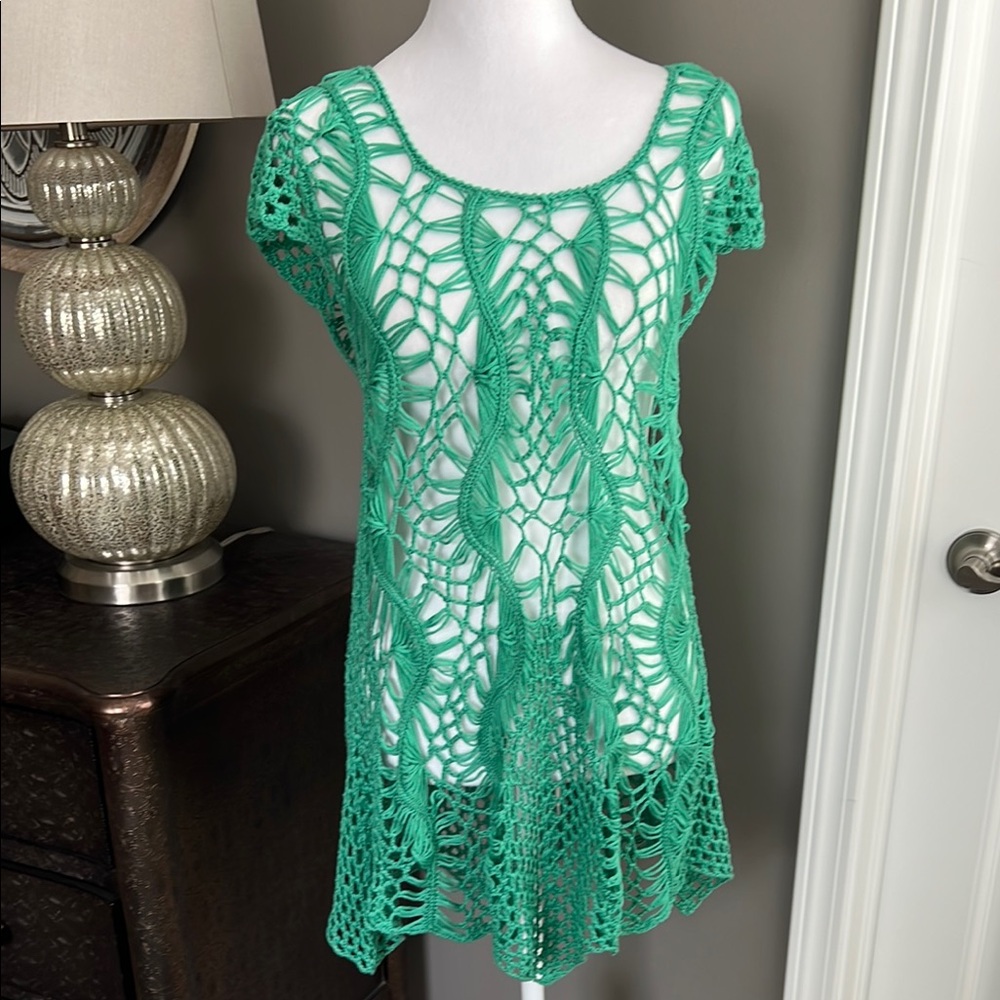 Green Crochet Swim Cover-Up
